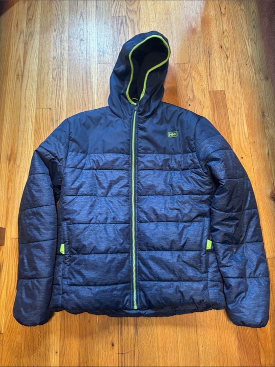Other - Hawke & Co Navy Puffer Jacket with Lime Trim